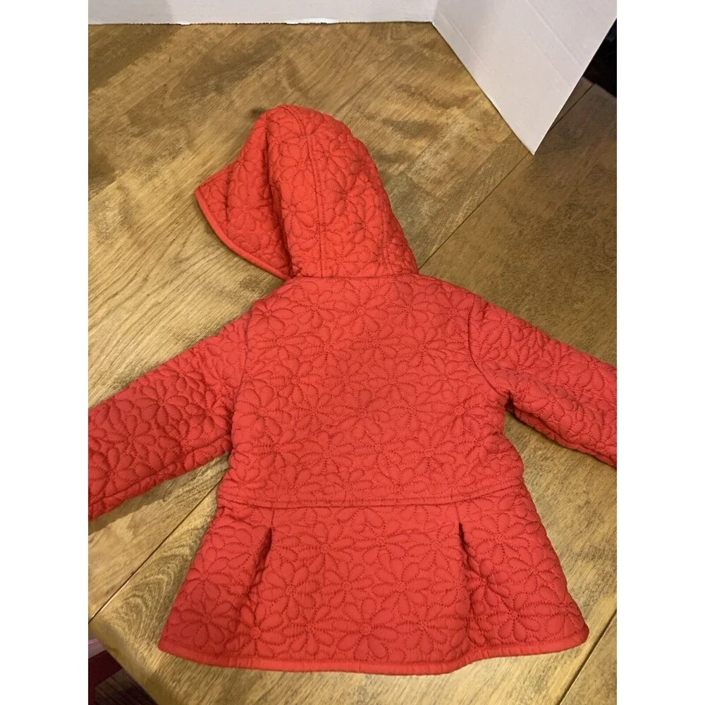 Little Me Red Jacket Size 18 Month. Red Bows Embroidered Flowers Lined